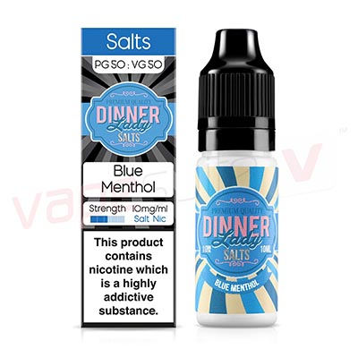 Box of 10 Dinner Lady Salts Blue Menthol 10ml E-Liquid