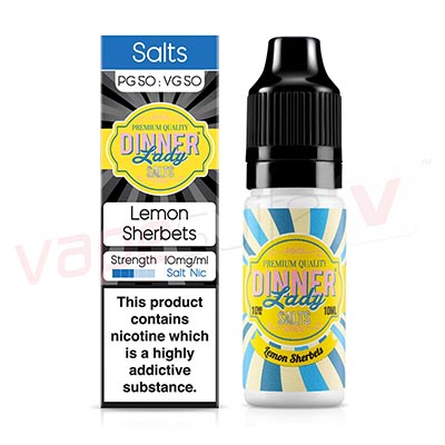 Box of 10 Dinner Lady Lemon Sherbets 10ml 50:50 VG/PG