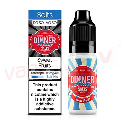 Box of 10 Dinner Lady Salts Sweet Fruits 10ml Nic Salt