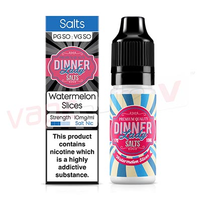 Box of 10 Dinner Lady Salts Watermelon Slices 10ml Nic Salt
