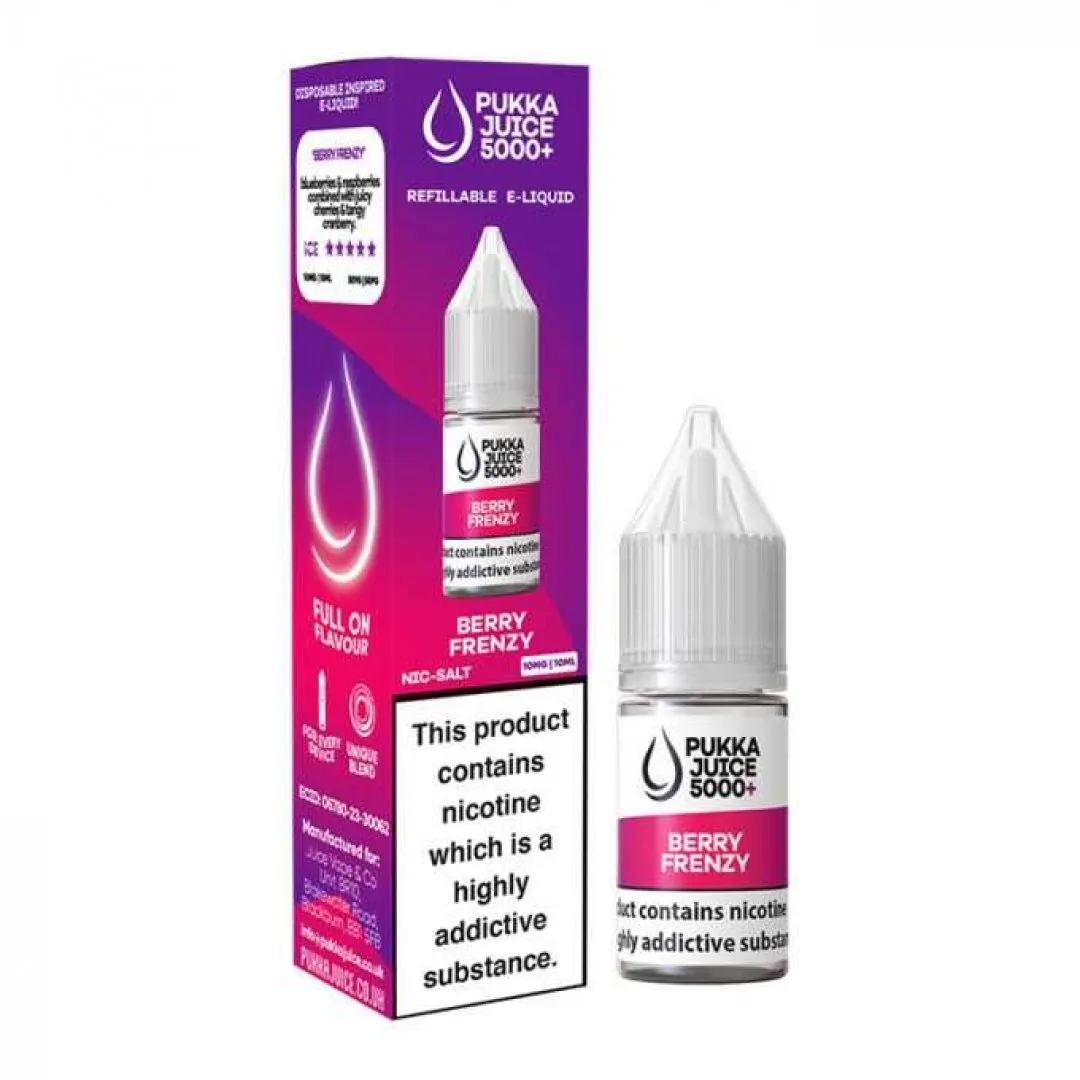 Box of 10 Pukka Juice 5000 Nic Salts E-Liquid