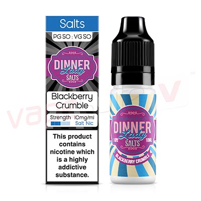 Box of 10 Dinner Lady Salts Blackberry Crumble 10ml E-Liquid