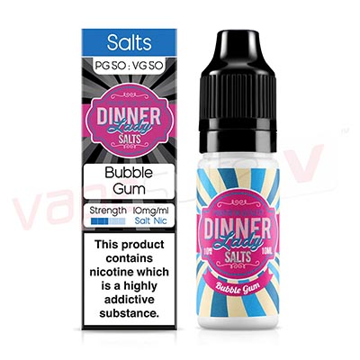 Box of 10 Dinner Lady Salts Bubblegum 10ml E-Liquid