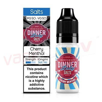 Box of 10 Dinner Lady Salts Cherry Menthol 10ml E-Liquid