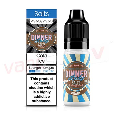 Box of 10 Dinner Lady Salts Cola Ice 10ml E-Liquid