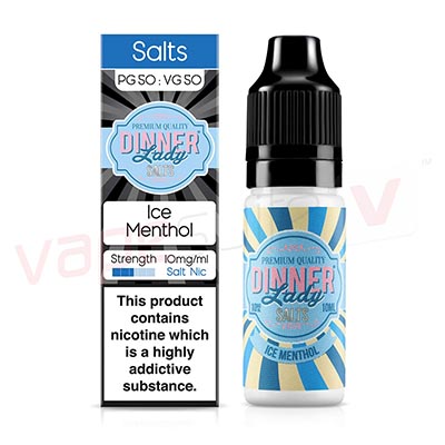 Box of 10 Dinner Lady Ice Menthol 10ml E-Liquid Shortfill