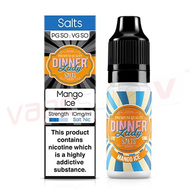 Box of 10 Dinner Lady Salts Mango Ice 10ml Nic Salt
