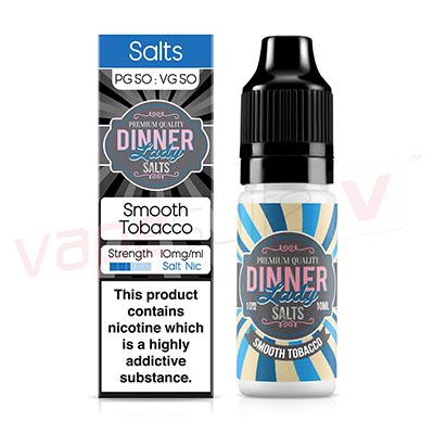 Box of 10 Dinner Lady Salts Smooth Tobacco 10ml Nic Salt