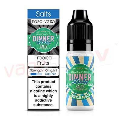 Box of 10 Dinner Lady Salts Tropical Fruits 10ml Nic Salt