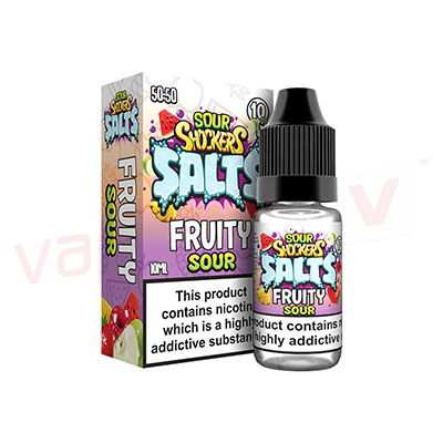 Box of 10 Fruity Sour by Sour Shockers 10ml E-Liquid