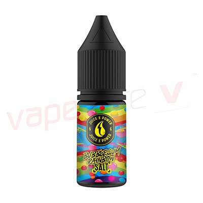 Box of 10 Juice & Power Bubblegum Rainbow Salt 10ml E-Liquid