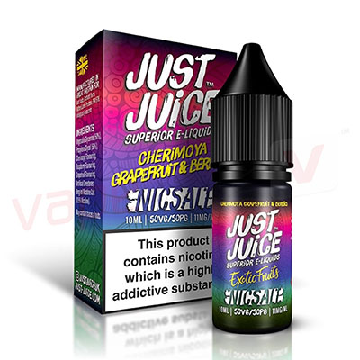 Box of 10 Just Juice Cherimoya Grapefruit & Berries 10ml Nic Salt