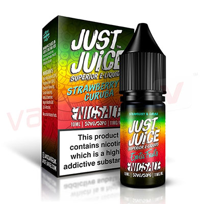 Box of 10 Just Juice Strawberry & Curuba 10ml Nic Salt E-liquid