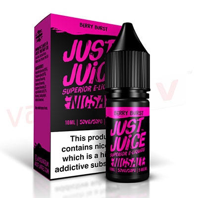 Box of 10 Just Juice Berry Burst 10ml Nic Salt E-liquid