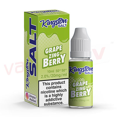 Box of 10 Kingston Salts Grape Zingberry 10ml E-liquid