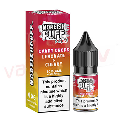Box of 10 Moreish Puff Candy Drops Lemonade Cherry 10ml Nic Salt