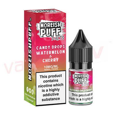 Box of 10 Moreish Puff Candy Drops Watermelon Cherry 10ml Nic Salt