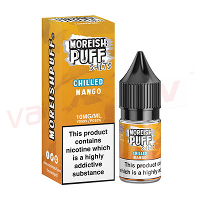 Box of 10 Moreish Puff Chilled Mango 10ml Nic Salt