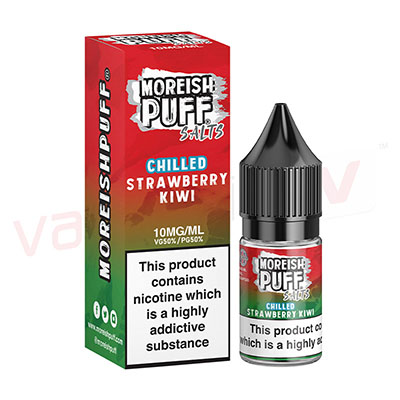 Box of 10 Moreish Puff Chilled Strawberry Kiwi 10ml Nic Salt