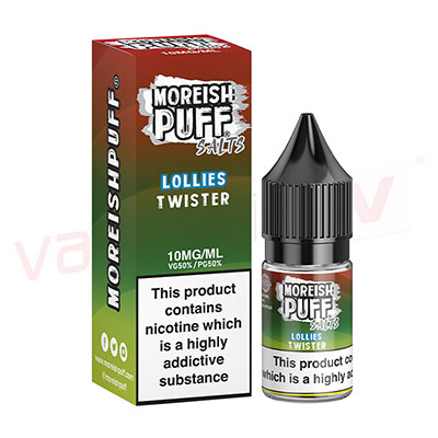 Box of 10 Moreish Puff Lollies Twister 10ml Nic Salt