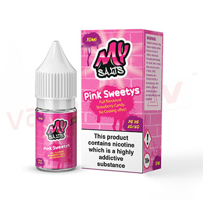 Box of 10 My Liquids Pink Sweetys 50:50 10ml Nic Salt