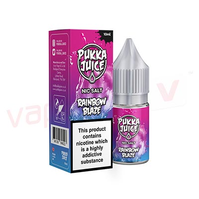 Box of 10 Pukka Juice Rainbow Blaze 10ml Nic Salt