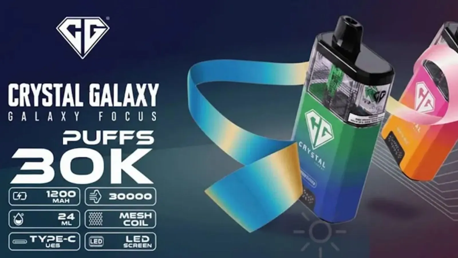 crystal galaxy vape 30000 puffs Crystal Galaxy 30k Focus 2 Prefilled Pod Kit