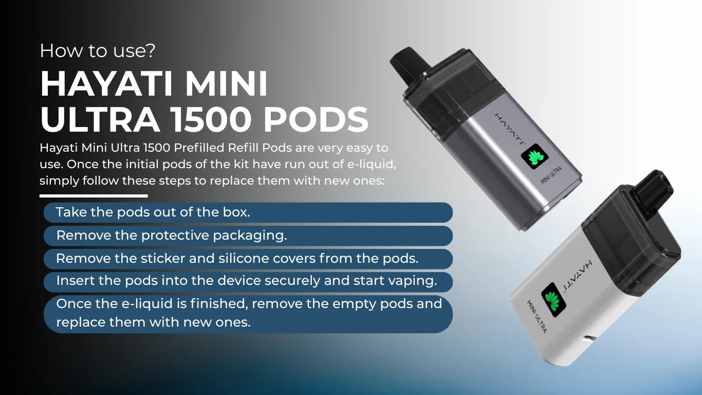 Hayati Mini Ultra 1500 Prefilled Pod How To Use
