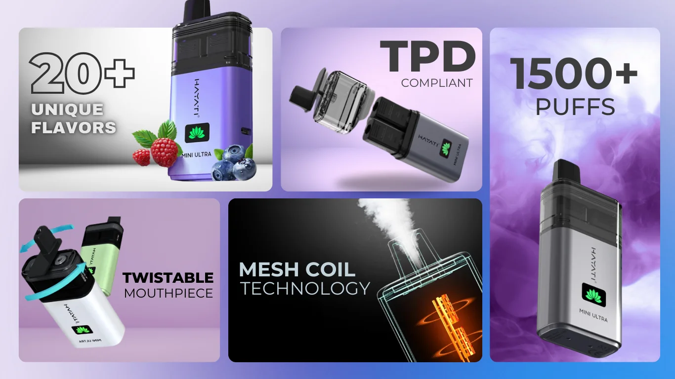 Hayati Mini Ultra 1500 Prefilled Pod Key Features