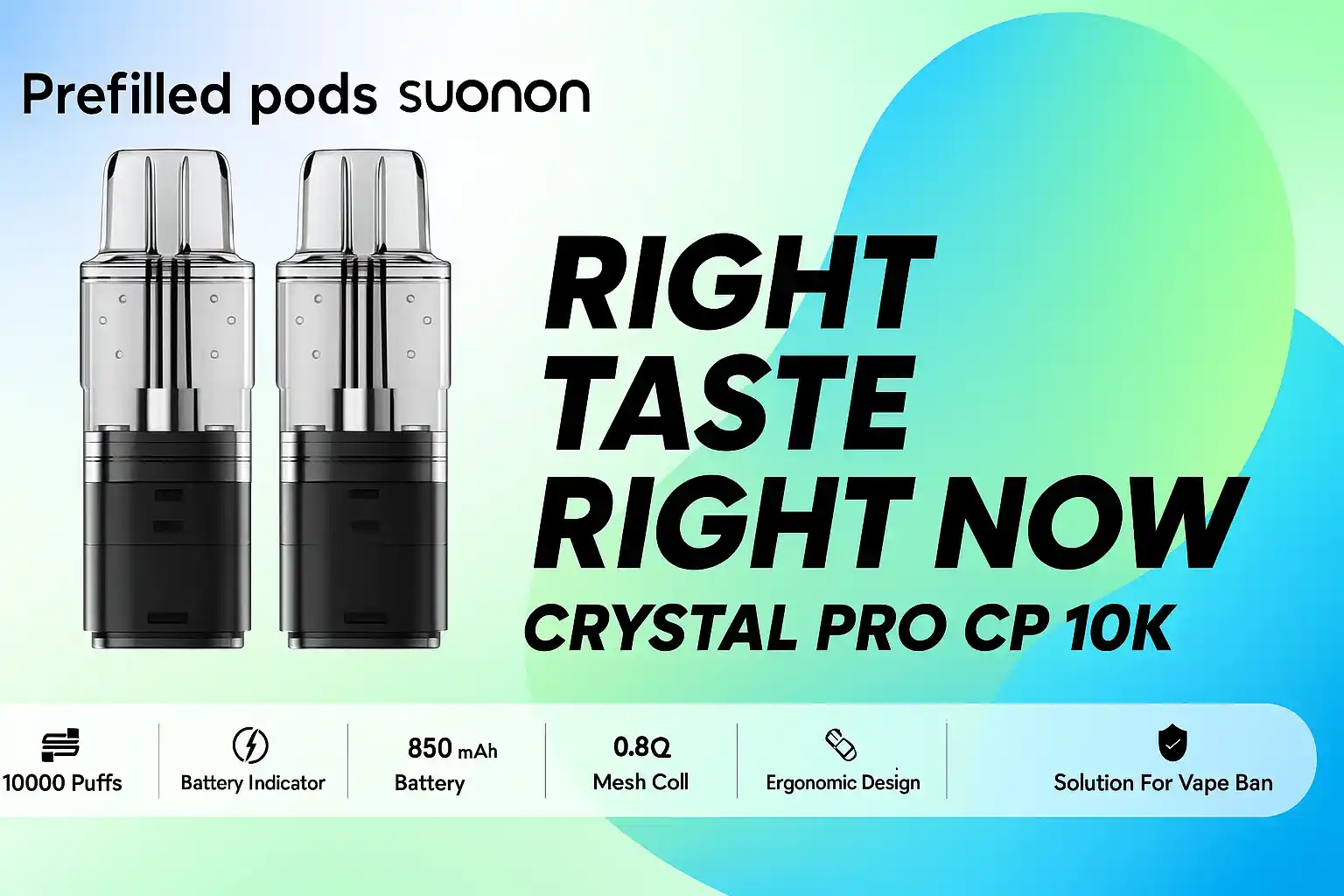 Prefilled pods Crystal Pro CP 10K