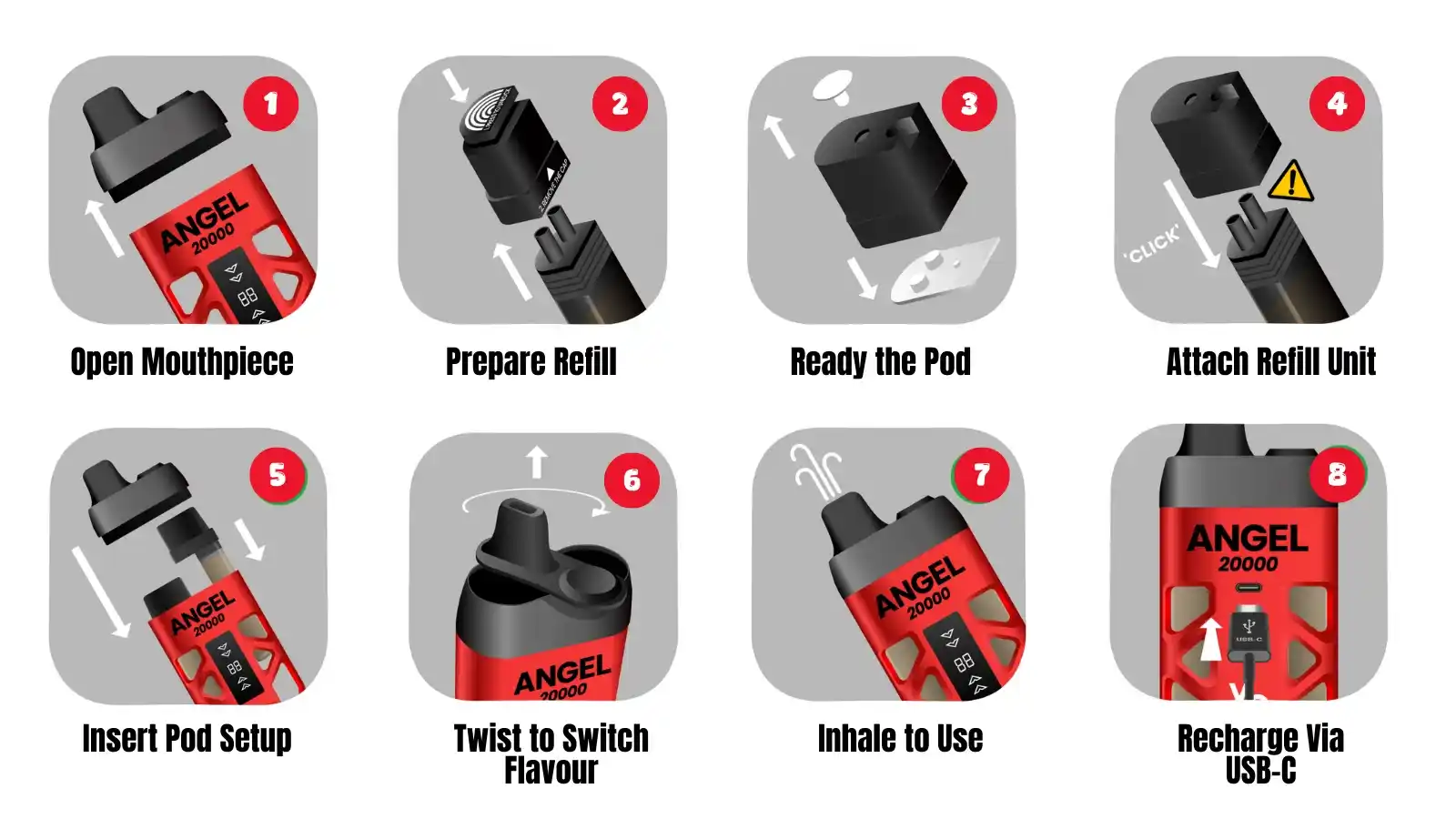 Vapes Bars Angel 20000 Puffs Prefilled Vape kit